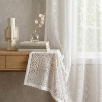 1 Buah Tirai Renda Bunga Putih Tirai Latar Belakang Renda Tipis untuk Dekorasi Latar Belakang Fotografi Jendela Kamar Tidur Pesta Pernikahan