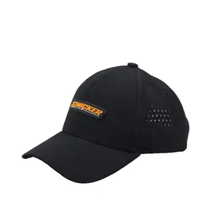 Grosir topi bisbol Golf bor lubang dengan Logo kustom topi lari nilon tahan air berlubang topi olahraga