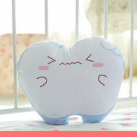 Oreiller en peluche en forme de dents de personnalité créative coussin de clinique dentaire personnalisé pour l'hôpital remplissage en coton PP avec doublure en maille