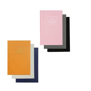 Caderno de tecido de linho para diário, impressão personalizada com logotipo de impressão direta, caderno de capa dura