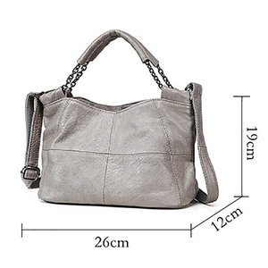 Bolso de Mano de Moda para Mujer, Estilo Europeo Americano, de Cuero Genuino Suave con Cadena, Bolso Tote de Gran Capacidad y Versátil - Product Image 2