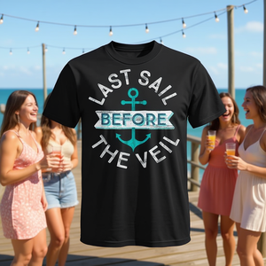 Last <b>Sail</b> Before The Veil Nautical Bachelorette Party <b>T</b>-<b>Shirt</b> - Product Image 3