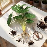 Grandes feuilles artificielles de Monstera, plante artificielle réaliste, plantes tropicales artificielles avec pot pour la décoration intérieure et extérieure de la maison