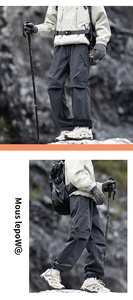 Pantalon de randonnée unisexe pour l'extérieur, pantalon de sport d'été, softshell résistant à l'eau, séchage rapide, coupe longue et droite - Product Image 5