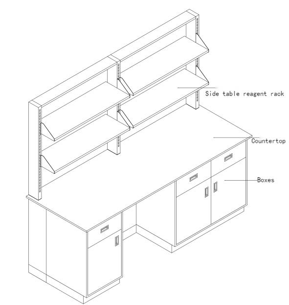 PPは実験室のワーク テーブル1mmを冷間圧延する鋼鉄化学実験室のテーブル300kgを沈める 1