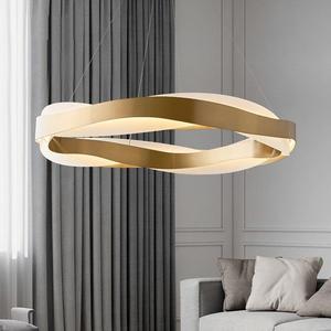 Nuovo soggiorno in acciaio inox creativo acrilico circolare anello d'<span class=keywords><strong>oro</strong></span> luce pendente con acrilico e <span class=keywords><strong>oro</strong></span> - Product Image 1
