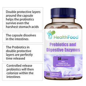 Capsules de prébiotiques et d'enzymes digestives personnalisées avec complexe de fruits et légumes pour soutenir la flore intestinale - Product Image 2