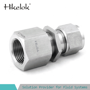 ข้อต่อสแตนเลสแบบอัดแน่น ข้อต่อท่อขนาด 1/<span class=keywords><strong>4</strong></span> นิ้ว 1/8 นิ้ว OD แบบเกลียวใน NPT BSP ข้อต่อผนังแบบเกลียวใน - Product Image 3