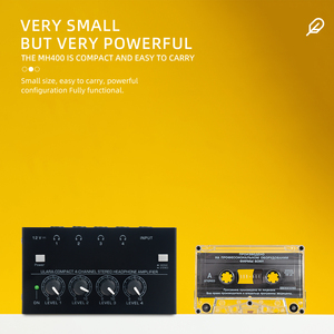Amplificateur stéréo <span class=keywords><strong>4</strong></span> <span class=keywords><strong>canaux</strong></span> en métal HA400plus Hi-Fi à faible bruit pour casques, idéal pour KTV, mixeurs audio et enregistrements - Product Image 4