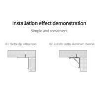 Profilé en aluminium LED noir à angle de 90 degrés, profilé en aluminium LED, canal, profilé en aluminium pour lampe de meuble