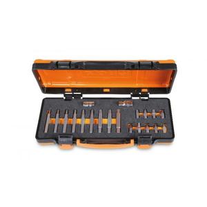 BETA - 008670920 Juego de 18 bits para RIBE®Tornillos con accionamiento hexagonal de 10 mm y 2 accesorios en bandeja de espuma suave y caja de metal - Product Image 1