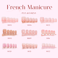 Lot de 32 faux ongles ronds moyens à presser, couleur or métallisé, style French Manucure, pour usage décoratif, vente en gros
