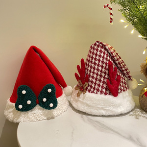Nouveau dessin animé mignon noël chapeaux <span class=keywords><strong>de</strong></span> <span class=keywords><strong>père</strong></span> noël rouge bonhomme <span class=keywords><strong>de</strong></span> neige wapiti cerf rayé enfant noël décoration casquettes - Product Image 2