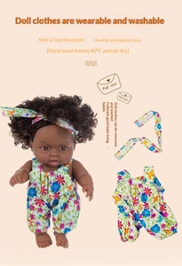 8-inch African Black Doll Cute Doll Accompanying Children's Doll <b>Vinyl</b> Rebirth Doll Children's Toy - Product Image 6