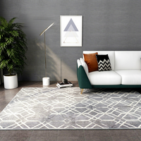 Tapis en nylon abstrait moderne simple nordique tissé de luxe léger chinois pour salon, bureau, table basse, chambre à coucher, chevet