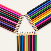 Crayons de couleur en plastique OEM en gros, 12/18/24/48 couleurs, personnalisation de la marque pour l'école, le dessin artistique, les fournitures de papeterie pour enfants