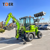 Mini-chargeuse-pelleteuse TDER à prix abordable, moteur importé 4x4, capacité de charge 1 tonne, petite excavatrice sur roues pour jardin et usage domestique