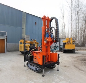 HR-200C <span class=keywords><strong>200m</strong></span> 크롤러 장착 디젤 DTH 물 우물 드릴링 장비 펌프 모터 엔진 핵심 부품이있는 회전 드릴 장비 - Product Image 3