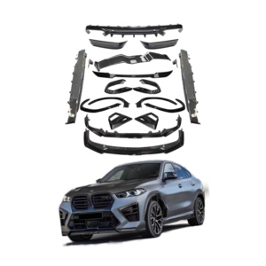 Runde en Stock, actualización de Aule Surround para 20-23 BMW X6M, fibra de carbono, labio frontal, ventilación de aire, arco de rueda, falda lateral, ajuste de ala superior trasera - Product Image 1