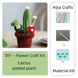 Kit de planta de maceta de girasol, limpiadores de tuberías, limpiador de tuberías de colores de tallo de chenilla para proyecto de artesanía de arte DIY hecho a mano creativo - Product Image 3