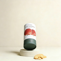 Emballage personnalisé en tube de papier kraft de qualité alimentaire pour biscuits, gâteaux, en-cas, noix, boîte cylindrique hermétique avec fenêtre, toutes tailles