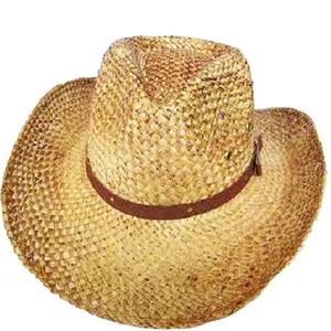 Chapeau de cowboy gonflable en paille pour femmes ou dames, vente en gros