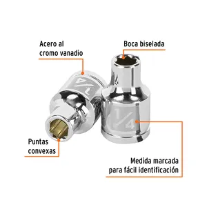 BOX 6 1/4" Chiave a bussola a 6 punte, attacco da 3/8", TRUPER - Product Image 2