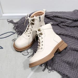 Botines de Piel Vacuna para Mujer, Otoño-Invierno, Cómodos, Transpirables, con Cierre de Cordones, Suela Suave, con Cremallera, Resistentes al Desgaste, Antideslizantes - Product Image 3