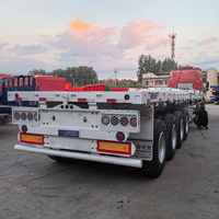 Semi-remorque à plateau plat 3 ou 4 essieux, capacité 50-80 tonnes, pour conteneurs 20ft et 40ft, pour camion