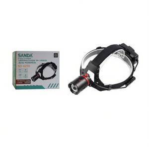 Linterna frontal Sanda Led recargable de alta potencia con 3 modos para uso en exteriores - Product Image 1