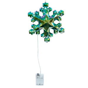 <strong>Wholesale</strong> <strong>Christmas</strong> Decoration <strong>Supplier</strong> Plastic Snowflake <strong>Ornaments</strong> LED Warm White Light Mirror Snowflake Pendant for Home Decor - Product Image 6
