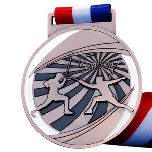 Пользовательские высокое качество награда медальон спортивное фехтование медаль
