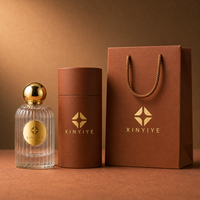 Flacon de parfum vide à rayures verticales 30ml 50ml 100ml, contenant cylindrique pour parfum, logo personnalisé