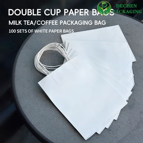 Bolsas de papel de manija plana para tienda minorista