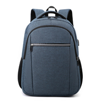 Ransel Laptop Oxford kapasitas besar, dengan Port pengisian daya USB, penutup ritsleting tahan air untuk penggunaan perjalanan dan bisnis