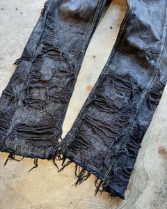 <span class=keywords><strong>Jeans</strong></span> da Uomo Personalizzati <span class=keywords><strong>Streetwear</strong></span> Effetto Vissuto Strappati Hiphop Sbiaditi Punk a Righe Effetto Spray Taglio Dritto Lavaggio Acido Denim Essenziali <span class=keywords><strong>Streetwear</strong></span> - Product Image 5