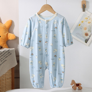Vestido de una pieza transpirable de manga larga para bebé, traje de gateo para bebé, <span class=keywords><strong>pijama</strong></span> para bebé pequeño - Product Image 2