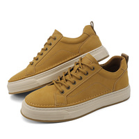 Nouvel été printemps 2025 léger en cuir véritable baskets décontractées hommes à semelles épaisses chaussures de sport augmentant la hauteur polyvalent