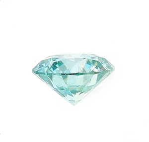 Moissanita Azul Aguamarina Lite de alta calidad: piedra preciosa suelta VVS1 de corte redondo - Product Image 2