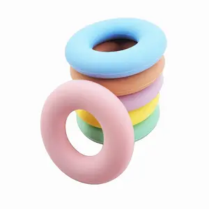 Nieuwe Kleine Donuts Siliconen Bijtring Ring Cirkel Kralen Diy Ketting Babi Speelgoed Kauwen Tanden Speelgoed Kids Gift