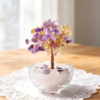 Cadeau spirituel unique en son genre, arbre en cristal d'améthyste et de citrine coloré, fait main, pour l'équilibre énergétique et la prospérité