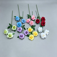 Rama de Rosa Artificial de 3 Cabezas, Flor de Seda para Decoración de Mesa en Eventos, Bodas y Hogar