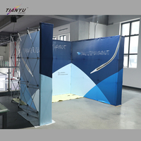 Bannière pliable et rétractable avec étagères, présentoir publicitaire auto-extensible, système de stand d'exposition rapide