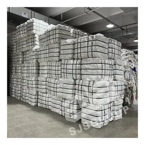 100% algodón Trapos de limpieza de punto blanco Camiseta usada Buena absorción de aceite Trapos industriales trapo blanco