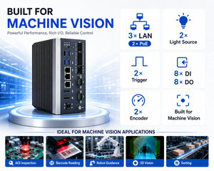 Mini PC embarqué sans ventilateur Intel <span class=keywords><strong>Atom</strong></span> N95 N97 I3-N305 DDR4 8 Go/16 Go PC industriel 8DI 8DO 2POE Vision industrielle en stock - Product Image 1