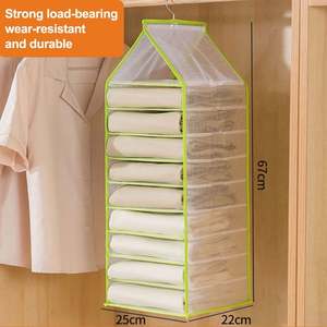 Organisateur de vêtements suspendu de haute qualité, durable, gain de place, prix de gros, rangement pour placard - Product Image 6