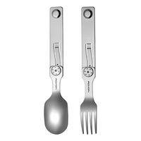 Fourchette-cuillère en acier inoxydable RON, pratique, pour le camping en plein air, série d'équipements pliables, couverts portables multi-usages, toutes saisons