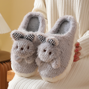 Nouveautés : Chaussons confortables pour l'intérieur et l'extérieur, été et hiver, antidérapants, en matériaux de haute qualité, à bout fermé, en fourrure pelucheuse avec doublure en coton. - Product Image 4