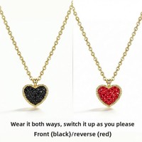 Collier tendance en acier inoxydable avec pendentifs multiples en forme d'étoile et de cœur, plaqué or 18 carats, orné de perles