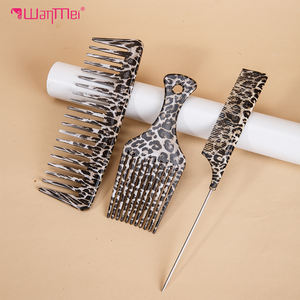 Ensemble de peignes à cheveux Wanmei avec logo personnalisé, imprimé léopard, graffiti, salons de coiffure, peigne à queue de broche, brosse à cheveux, peigne à cheveux pour la <span class=keywords><strong>coupe</strong></span> - Product Image 3
